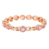 Klassisches Designer-Armband Estele aus Roségold mit Zirkonia und mintrosa Steinen für Damen