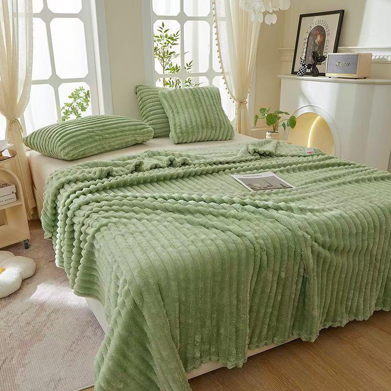 2026 Künstliches Kaninchen Plüsch Warme Decke für Bett, Weiche Korallenfleece Sofa Überwurfdecke Bequemes Verdicktes Bettlaken