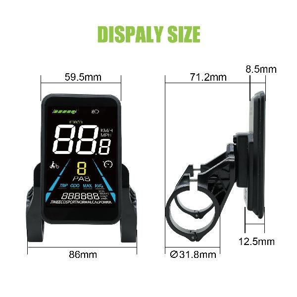 Electric Bike Colorful Display Screen Meter No. 2 Protocols YL81F 36V 48V 52V 72V Speed Controller Panel