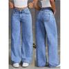 High-Waisted Straight Leg Wide Fit Denim Pants Women - Casual Loose Trousers Plus Size Up To 5XL