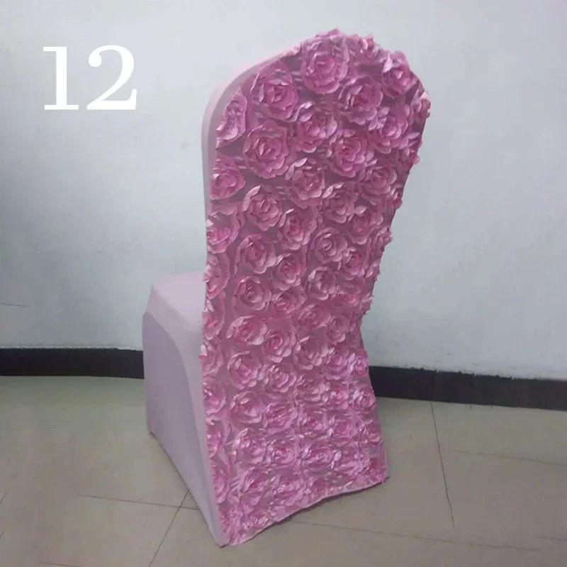 

Stretch Polyester Wedding Party Chair Covers Universal Chic Rose Chair Cover For Weddings Banquet Hotel Dining Decor 1 Pcs