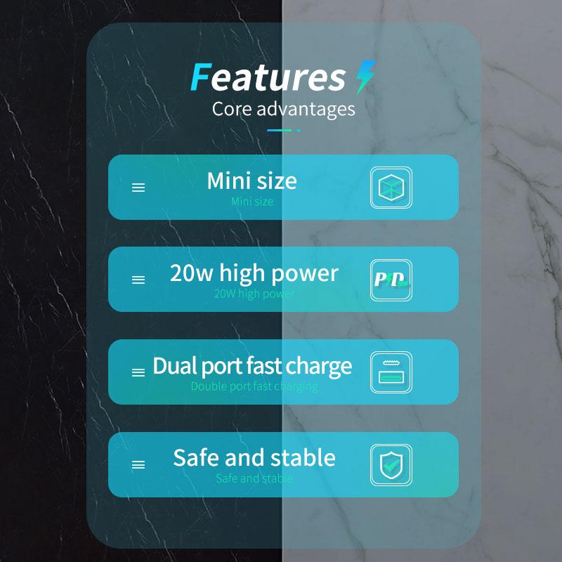 IPhone 15 14 13 12 Pro Max mini SE Telefon için 20W GaN PD USB C Şarj Cihazı iPad Air için QC 3.0 PD 3.0 USB Type C Hızlı Şarj