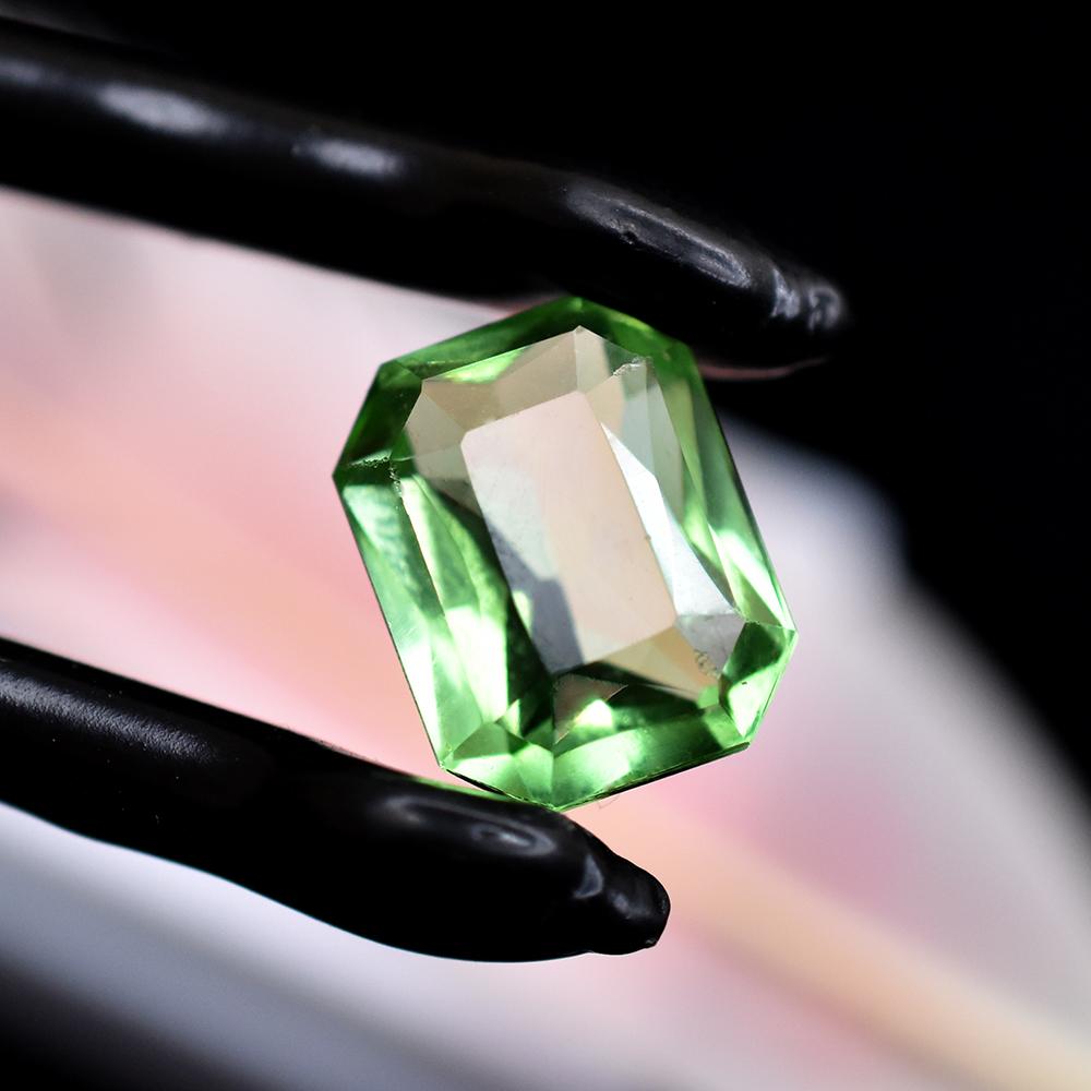 Pendant Size 6.70 Ct Natural Bluish Green Emerald Cut Certified Loose Gemstone