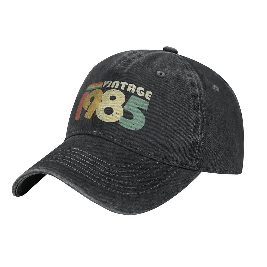 Vintage 1985 40th Birthday Gift Distressed Design Baseball Cap Unisex Women Distressed Cotton Snapback Running Caps Hat