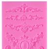 3Pcs Baroque Style Silicone Mold Flexible Non-Stick Flower Lace Mold Fondant Chocolate Decorating Tools for Wedding Birthday
