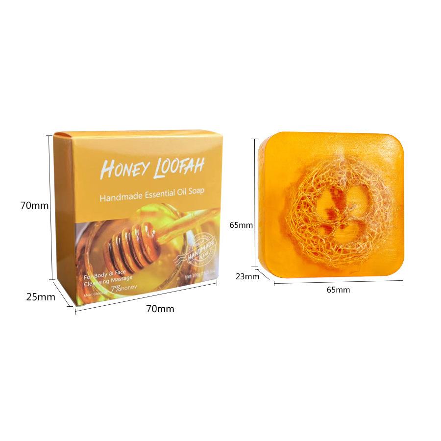 Loofah and Lemon Soap 100g Handmade Essential Oil Soap Silk Gourd Soap