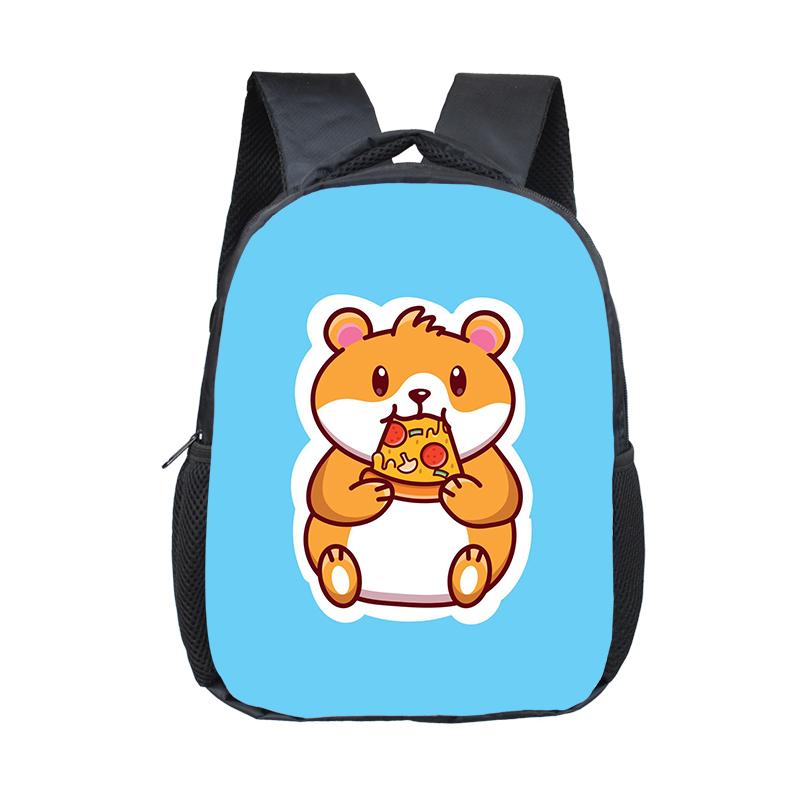 Cartoon Hamster / Pet Guinea Pig Print Backpack  Kids Schoolbags Boy Girl Kindergarten Baby Toddler Bookbag