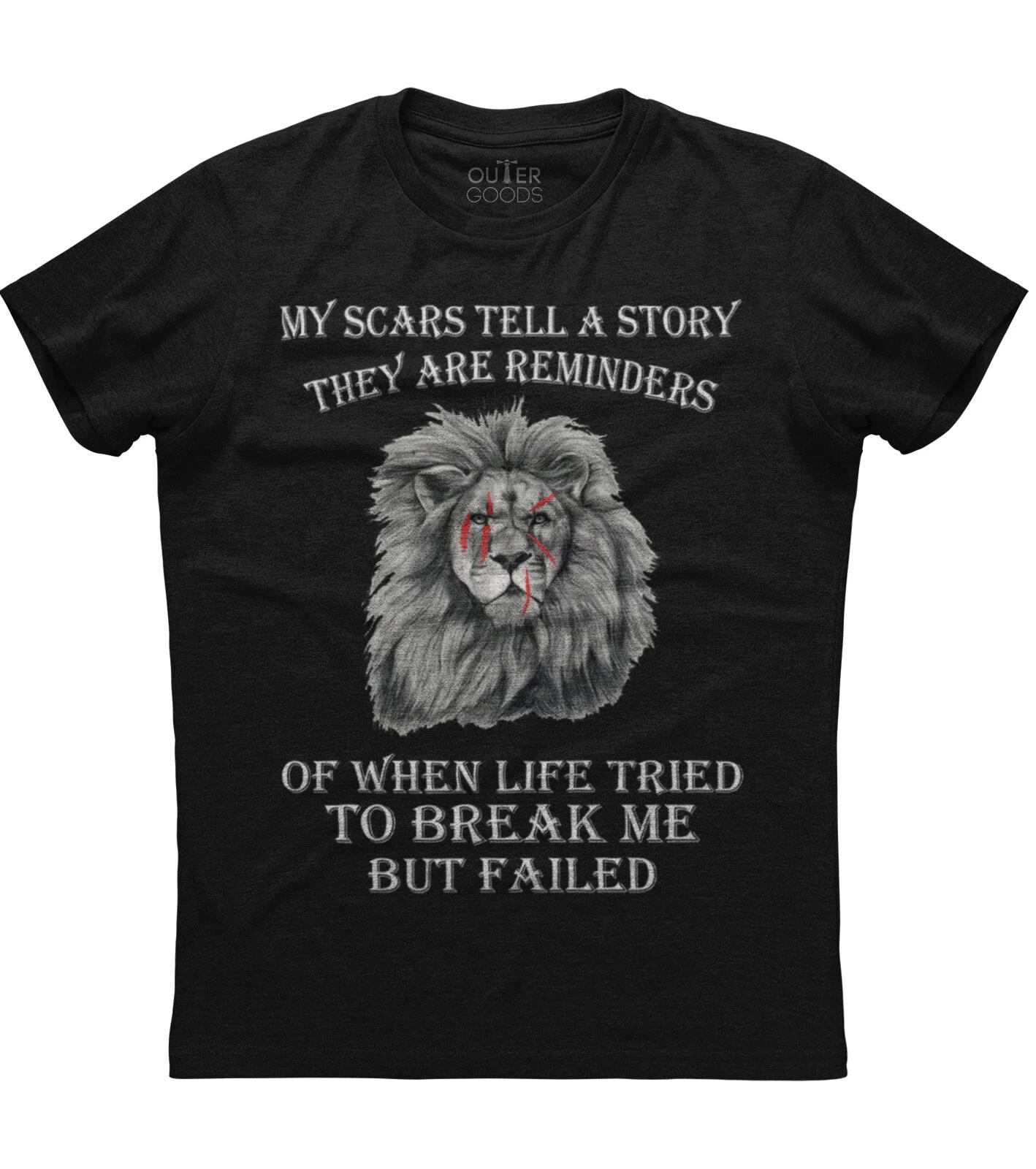 My Scars Tell A Story Mens Short Sleeve New Cotton Black T-shirt 4XL