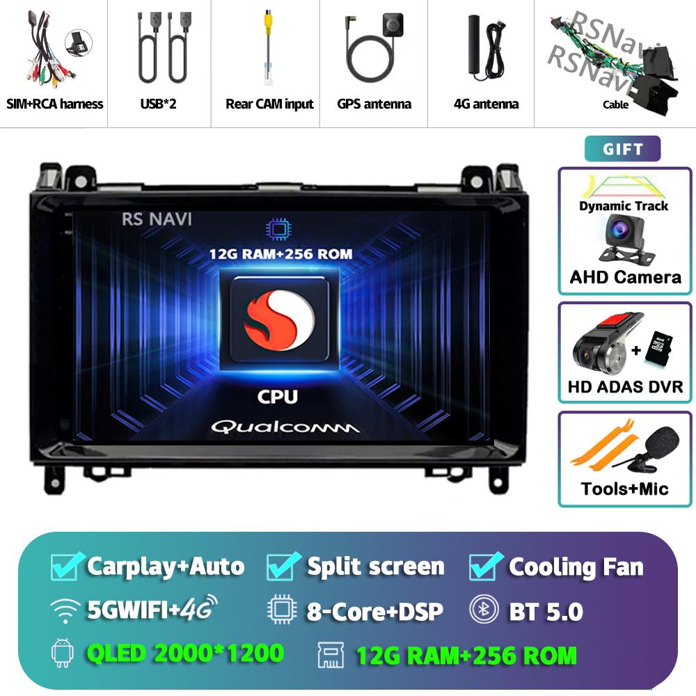 Android 14 Carplay Auto For Benz B200 Car Radio 4G+WIFI Player Multimedia Stereo 360 Camera Navigation Video Head Unit AI Voice