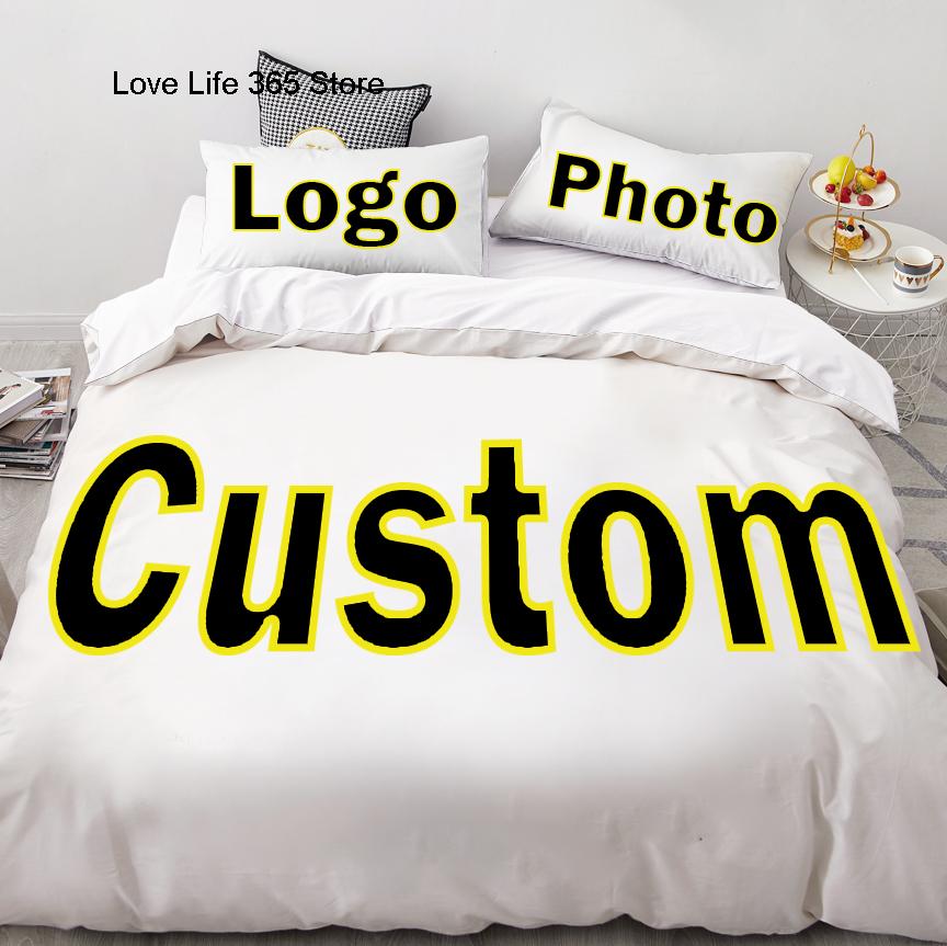 

Custom Size Full Queen King Duvet Cover With Pillowcases DIY Bedding Set Photos Image Customized Bedclothes Linen Bedroom Decor 190x170cm