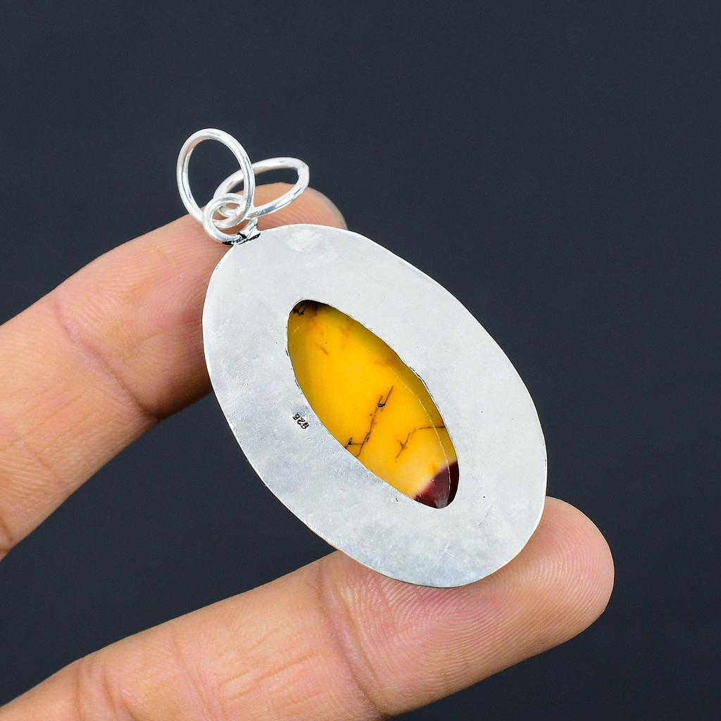 Halloween Sale Mookaite Gemstone Handmade Bezel Wife Pendant Jewelry 925 Silver