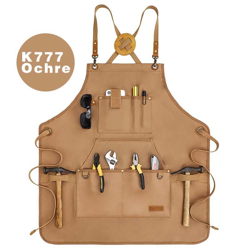 Thickened Canvas Garden Apron: Adjustable, Waterproof & Oilproof Smock with Logo Print
