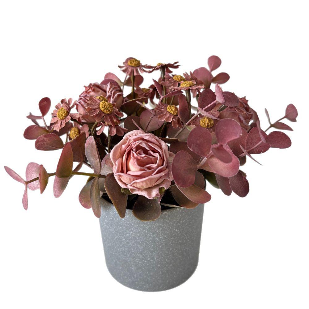 Bubble Rose Chamomile Bonsai Artificial Tabletop Flower Decoration