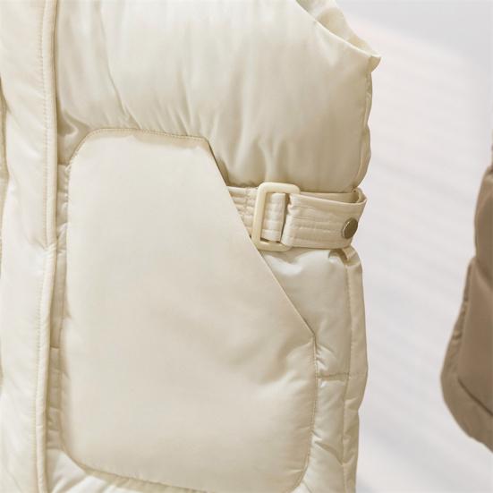 Down Puffer Vest for Women Stand Collar Sleeveless Puffer Jacket Casual Zipper Up Waistcoat Winter Warm Outerwear with Pockets