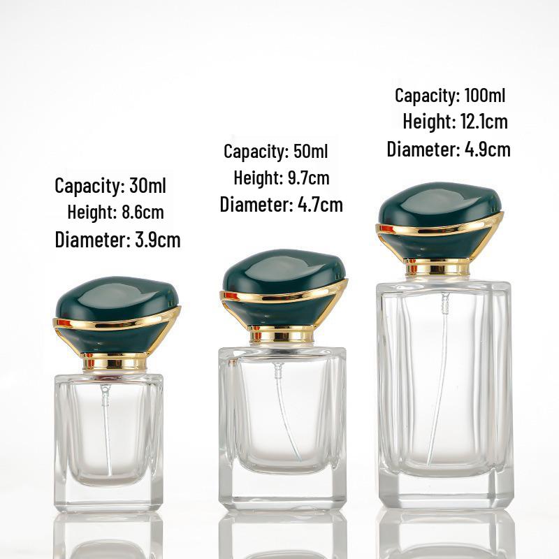 Compact Transparent Glass Perfume Spray Bottle - Travel-Friendly Snap-On Decanter