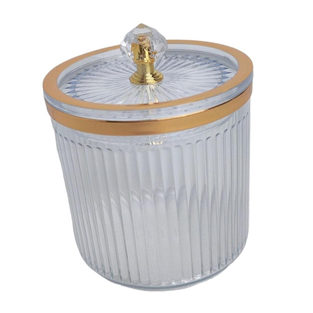 Qtip Dispenser Container with Lid Dustproof Makeup Pads for Countertop Vanity