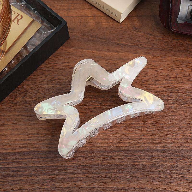 Ice Through Acrylic Star Grab Clip Fashion High-End Girl Daily Hair Disc Shark Clip Hair Grab