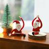 Christmas Decorative Figurine Santa Clauses Ornament Glass Yogas Santa Clauses Figurines for Holiday Car Home Decorations