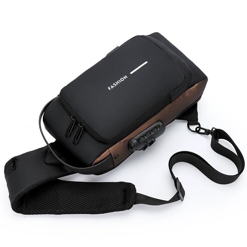Men's Anti-Theft Chest Bag with USB Charging Port - Stylish Motorcycle Leisure Sports Crossbody