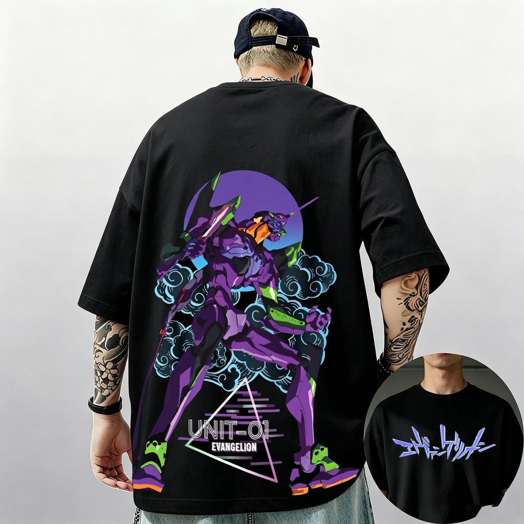 2026 Summer New Arrival Evangelion Pattern Street Style Print Shortsleeve Tshirt Y2k Style Suitable For Both Men And Women