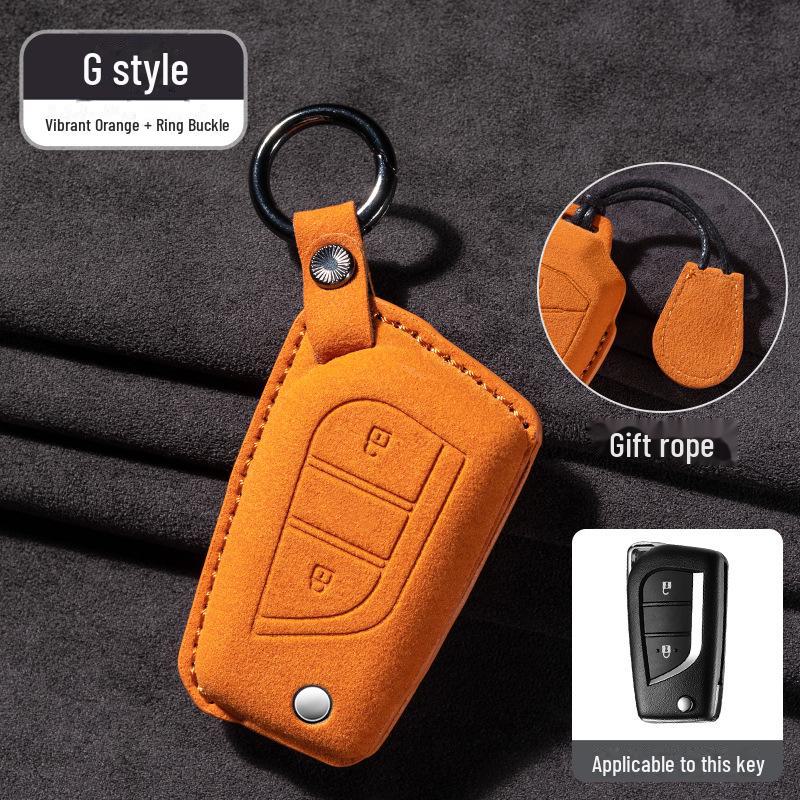 Toyota Wildleder Schlüsselhülle für Camry, Corolla, RAV4, Highlander und mehr. Mit Asia-Drachen-Design.