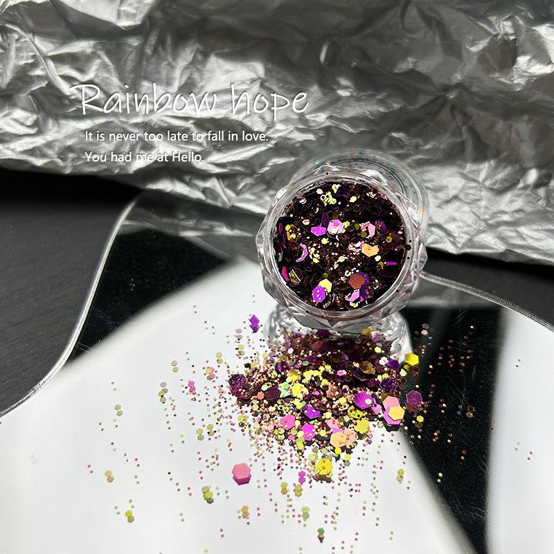 

Cyberpunk Style Nail Art Sequins Mixed Color Nail Patch Nail Surface Filling Material Diy Wearing Nail Material