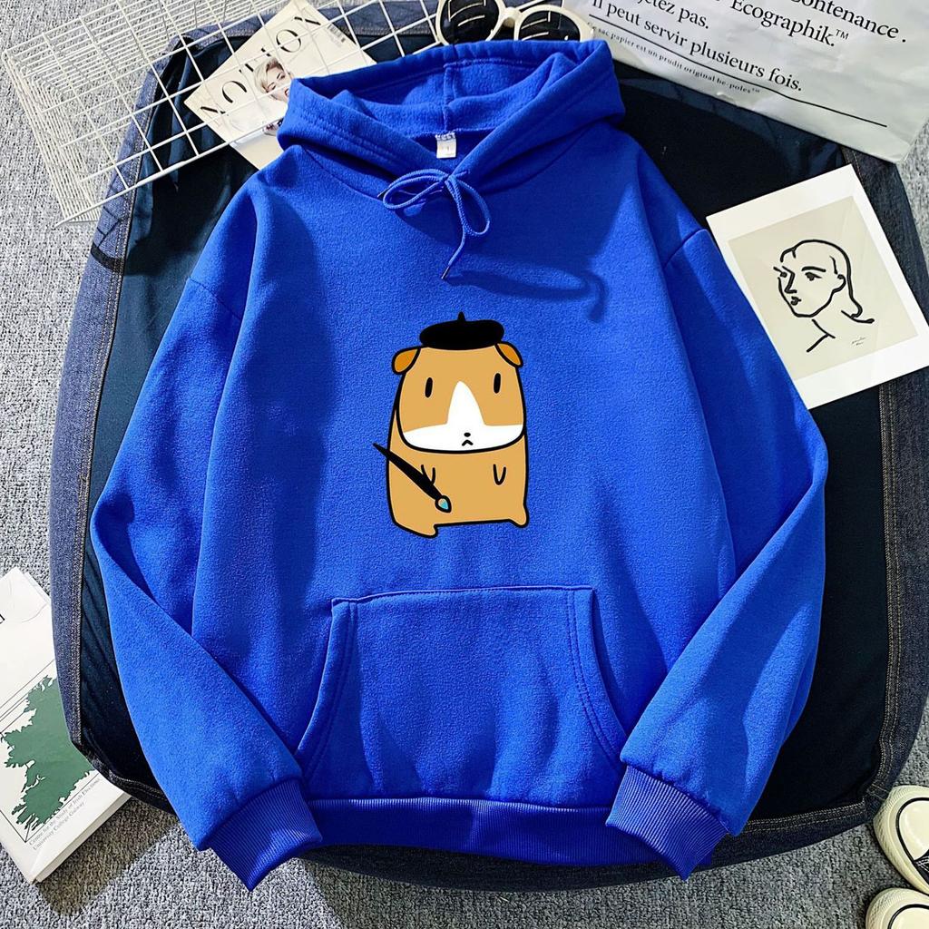 Couple Style Hats for Men and Women, Puppy Print Hooded Sweatshirts, Autumn and Winter Korean Style Trendy Versatile Tops