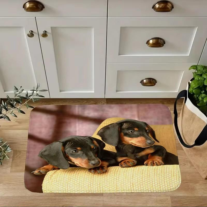 Mini Dachshund Dog Door Mat Decor Animal Pattern Print Rug Living Room Bedroom Entrance Doormat Kitchen Front Non-slip Carpet