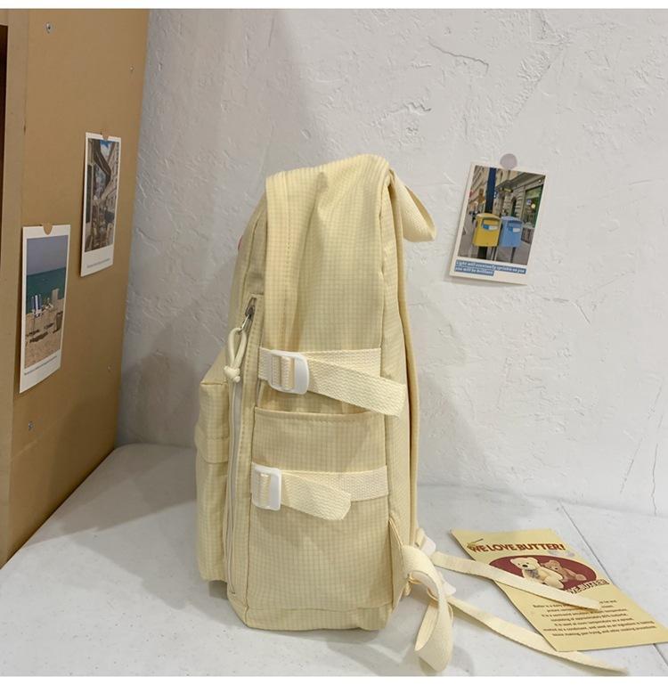 Corduroy Schoolbag Solid Color Student Backpack For Men And Women