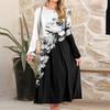 Women's fashionable loose retro printed round-neck dress