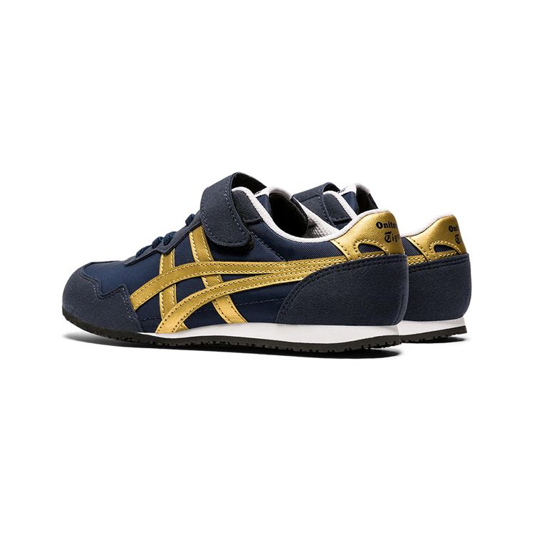 Onitsuka Tiger Serrano Comfortable Non-Slip Durable Low-Top Kids Casual Shoes Kids sneaker Deep-Blue 1184A086-400