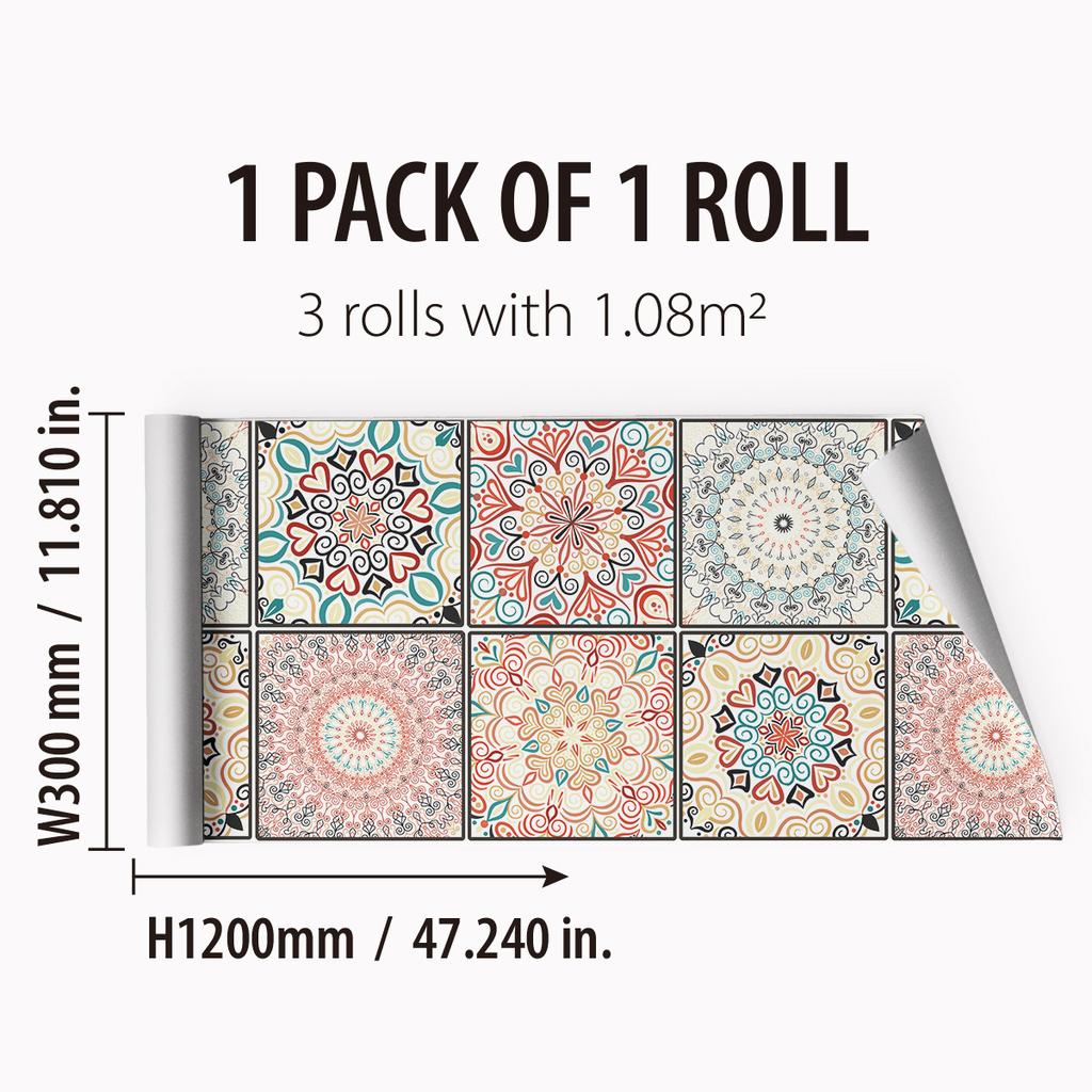 Bohemian Style Thickened Kitchen Sticker Waterproof Self-Adhesive Kitchen And Bathroom Wall Sticker Home Decoration Ethnic Pattern Wall Sticker