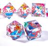 Resin Dice Set Luminous Sand, Dragon and Dungeon Polyhedral Dice, Punk Style Role-Play RPG Explorer MTG Pioneer Game DND Dice Set