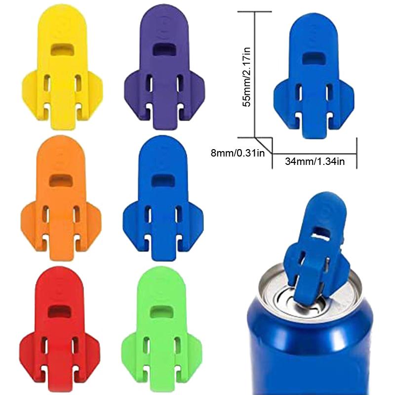 6 Pezzi Apriscatole Colorato Sigillante Facile Anti Polvere Apriscatole in Plastica Tappo Protettivo per Lattine di Bevande Soda Birra Cola Accessori da Cucina