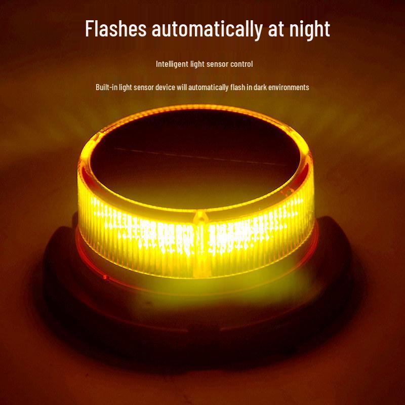 Rechargeable Solar-Powered Magnetic Strobe Light for Night Driving Safety