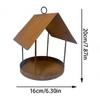 Iron Hanging Bird Feeder Hut Shape Bird Food Container Durable Hummingbird Feeder  Yard