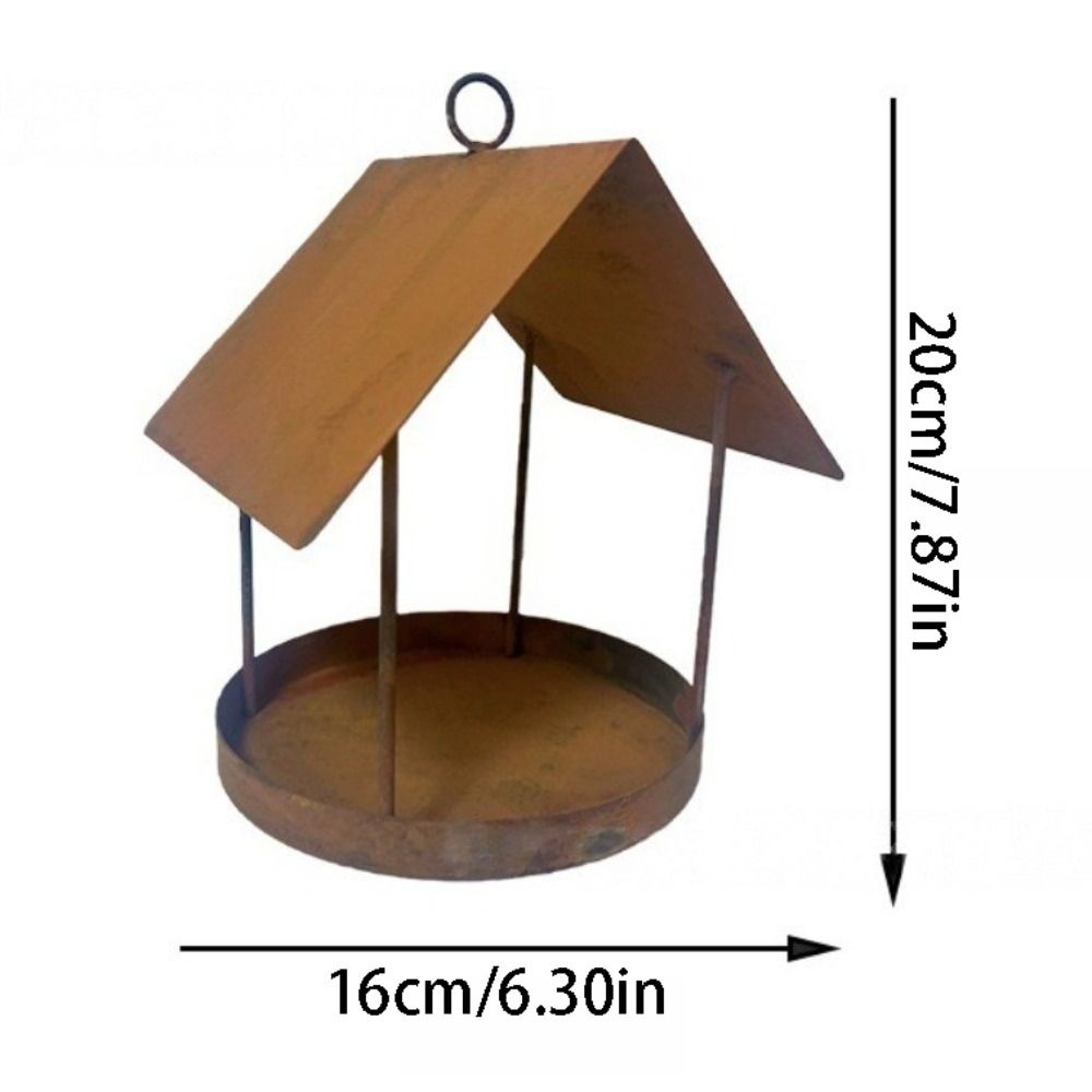 Iron Hanging Bird Feeder Hut Shape Bird Food Container Durable Hummingbird Feeder  Yard