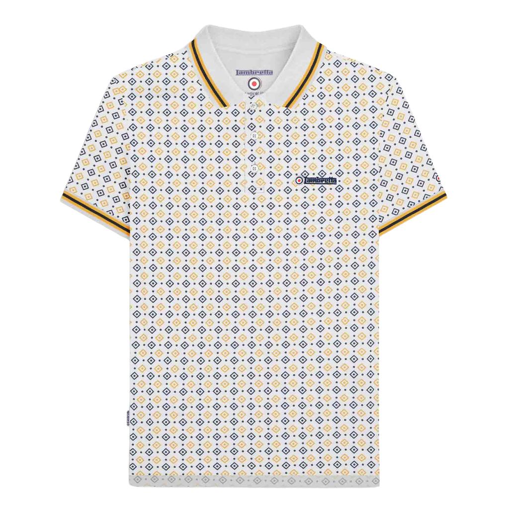 LAMBRETTA Mens SS25 Geometric Polo Shirt