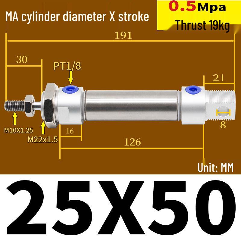 Corrosion Resistant Stainless Steel Pneumatic Cylinder 16-40mm/50-150mm