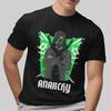Anarchia Ninja Graficzny T-Shirt Streetwear Samurai Gamer Style Czarny Fajny Top