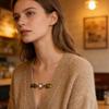 Stylish Cats Eye Gemstones Sweater Clip For Women Practical Shawl Holder And Skirt Waist Fixing Pin Trendy Layering Clip