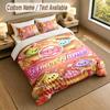 Decorative Artwork Theme Personalized 3Pcs Bedding Set Custom Text & Name 1 Sheet 2 Pillowcases Household Bedding 1pc