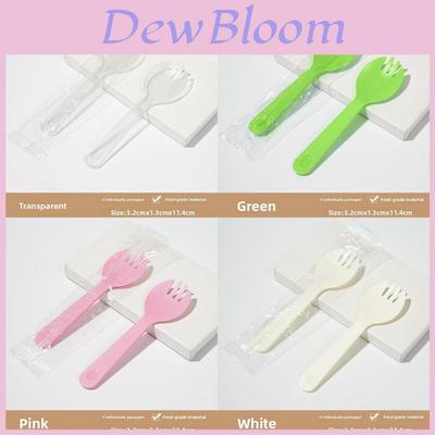 Disposable Plastic Ice Cream Spoons With Individually Packaged Modern Design For Dessert Service