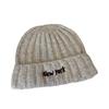 Ear Protection Cold Hat Simple Casual Men'S And Women'S Commuting Knitted Hat Embroidered Letter Warm Wool Hat