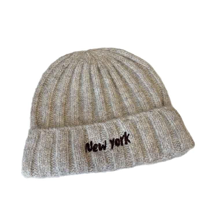 Ear Protection Cold Hat Simple Casual Men'S And Women'S Commuting Knitted Hat Embroidered Letter Warm Wool Hat