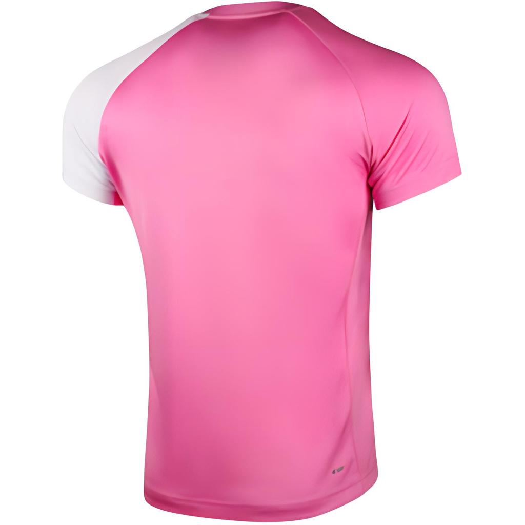 Li Ning Round Neck Pullover Logo Short Sleeve Badminton Shirt Men Tops Pink AAYR263-1