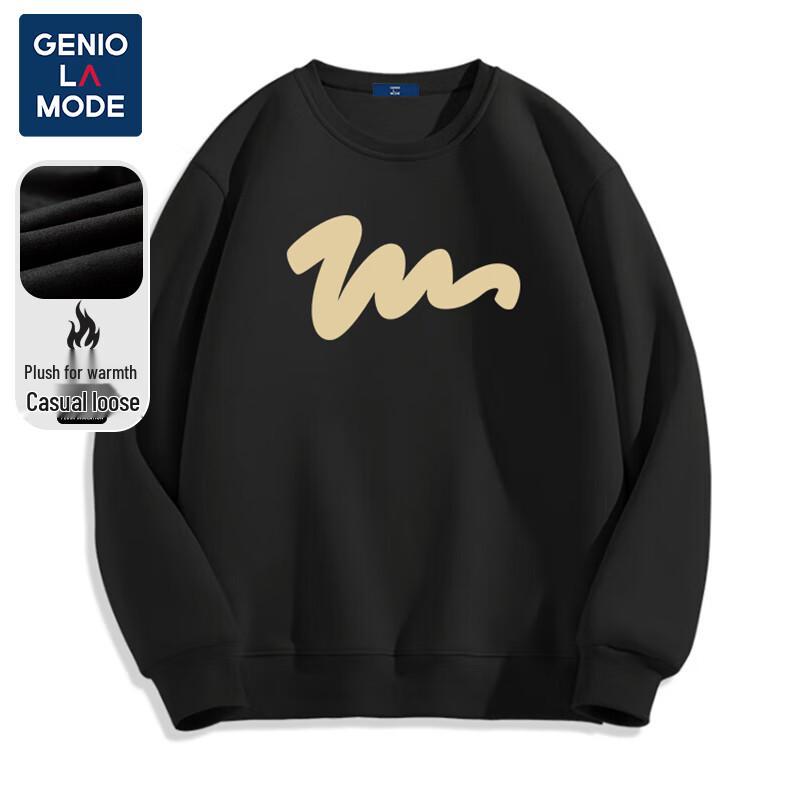 GENIOLAMODE Men's American Style Loose Fit Round Neck Sweatshirt