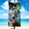 space Cowboy cats dinosaur Abstract funny meme art Soft Beach Towels Quick Dry Pool Towel Travel Gym bathing Spa Camp sport Gift