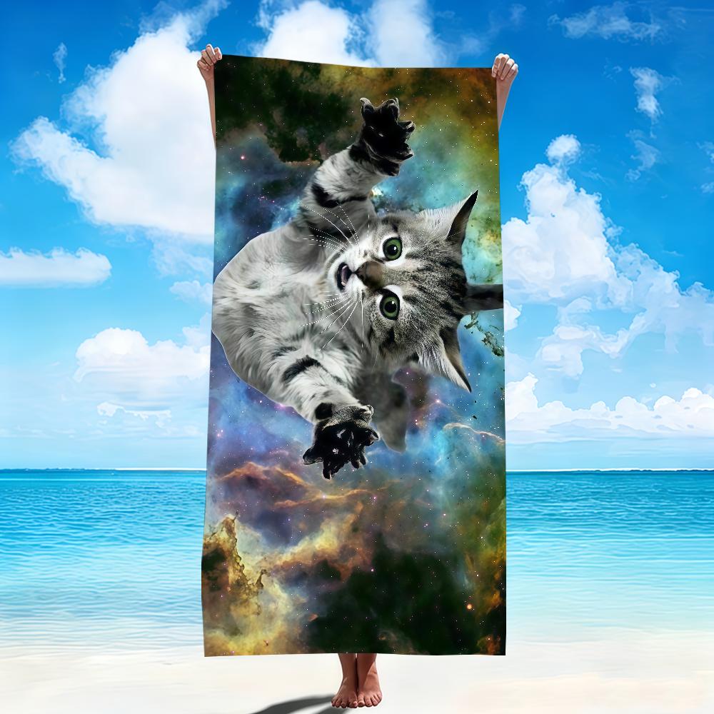 space Cowboy cats dinosaur Abstract funny meme art Soft Beach Towels Quick Dry Pool Towel Travel Gym bathing Spa Camp sport Gift