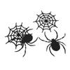 2 Set Black Spider Garland Home Decoration Thick Felt Spooky Hanging Spider Web Banner for Haunted Mansion Home Mantle